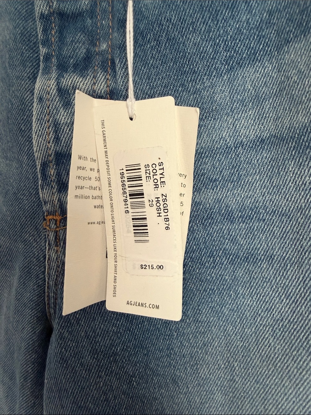 Ag Adriano Goldschmied Alexxis High Rise Vintage Slim Jeans size 29 NWT - Picture 4 of 9
